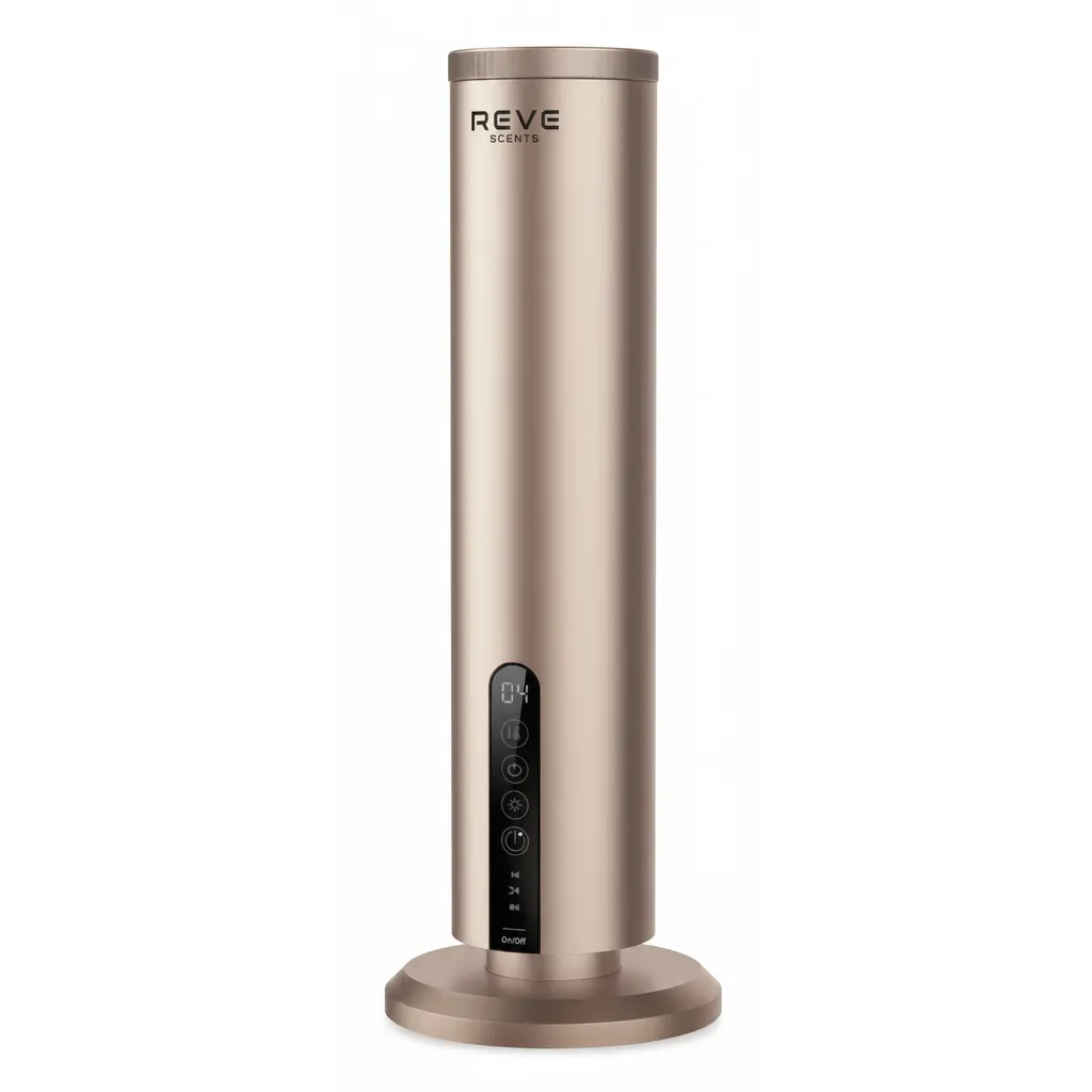 موزع عطر Moxedo Reve Scent RV-SD015 بسعة 120 ml باللون الذهبي مع تحكم عبر تطبيق ذكي.