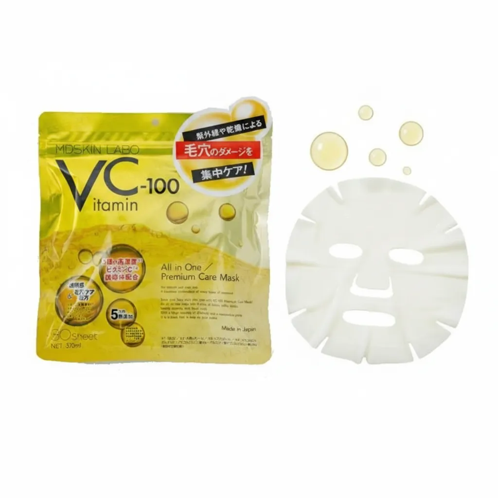 ماسك S-Labo VC-100 فيتامين سي للعناية المتكاملة الفاخرة — علبة 30 ورقة (370 mL إجمالي السيروم)