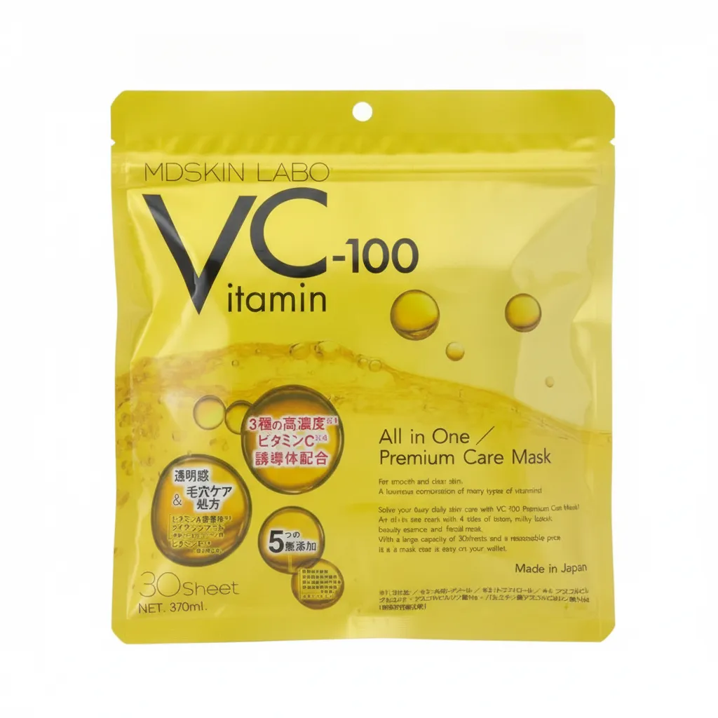 ماسك S-Labo VC-100 فيتامين سي للعناية المتكاملة الفاخرة — علبة 30 ورقة (370 mL إجمالي السيروم)