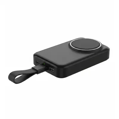 باور بانك Moxedo Porta-Link فائق الصغر موديل MX-WPB010، أسود، مع شاحن Apple Watch مدمج.
