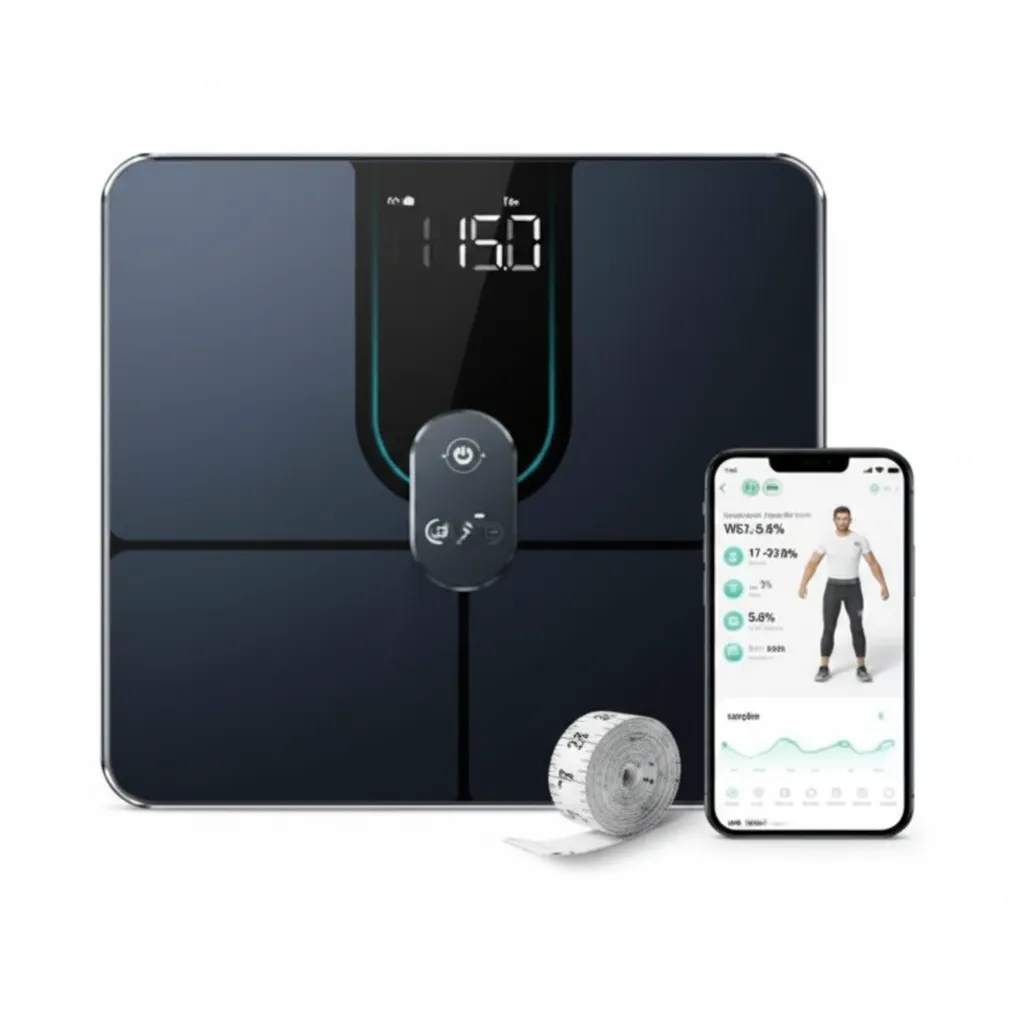 ميزان Anker Eufy الذكي P2 برو (T9149K11) باللون الأسود، يظهر سطحًا زجاجيًا أنيقًا لتتبع 16 مؤشرًا للجسم ومعدل ضربات القلب.