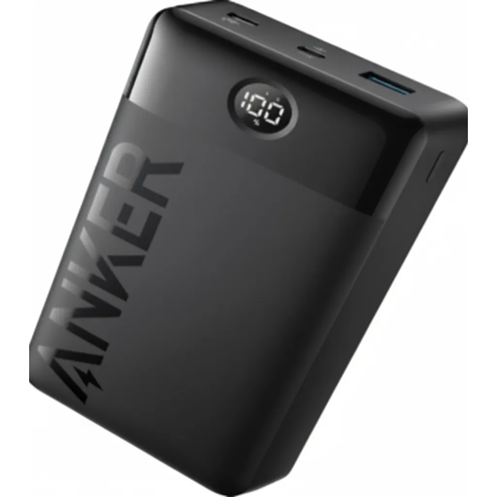 بنك طاقة Anker بسعة 10,000 mAh، بقوة 22.5W، باللون الأسود (A1388H11).