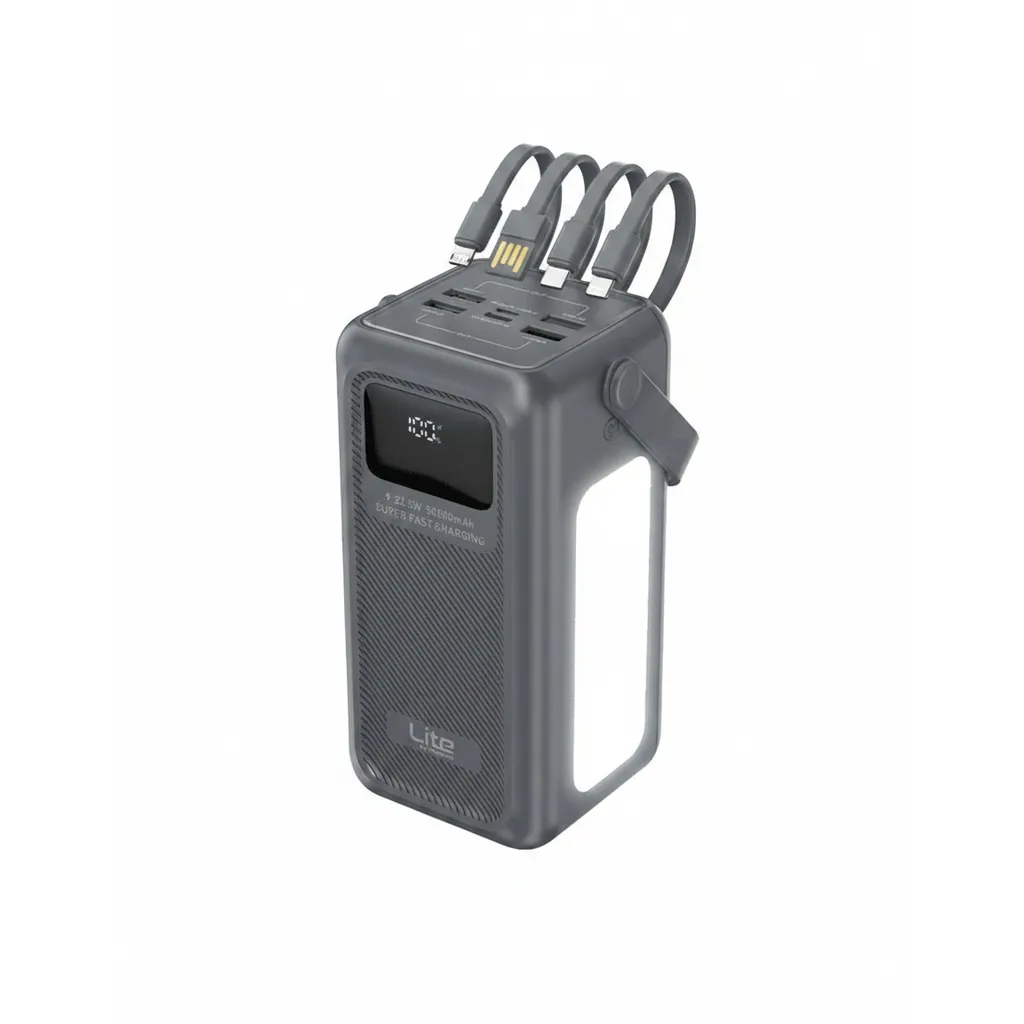 محطة الطاقة الصغيرة Moxedo لايت ML-PB022، سعة 70,000 mAh، بقدرة 20W، باللون الأسود، لشحن الأجهزة على نطاق واسع.