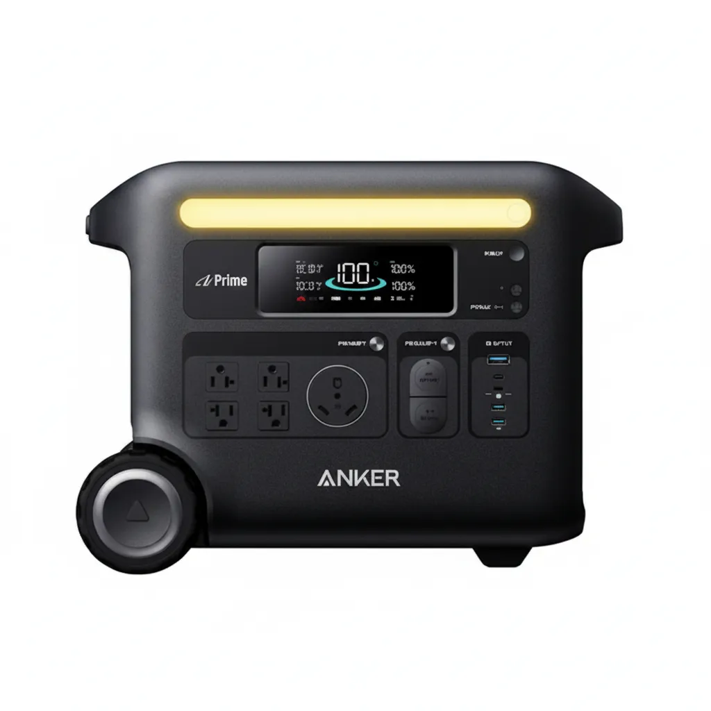 محطة الطاقة المحمولة Anker Solix F2600 A1781211 باللون الأسود، حل طاقة عالي السعة للمنزل والخارج.