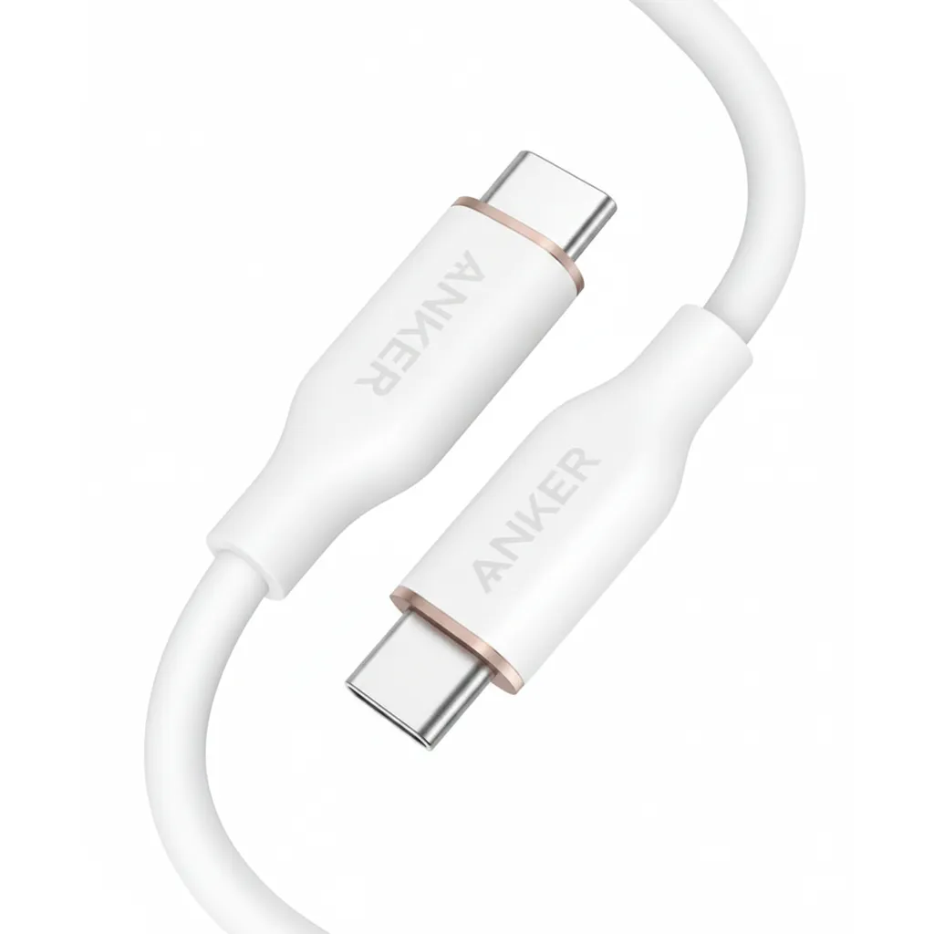 كابل Anker PowerLine III USB-C إلى USB-C أبيض، بطول 3ft/0.9m (A8852H21)، للشحن والبيانات.