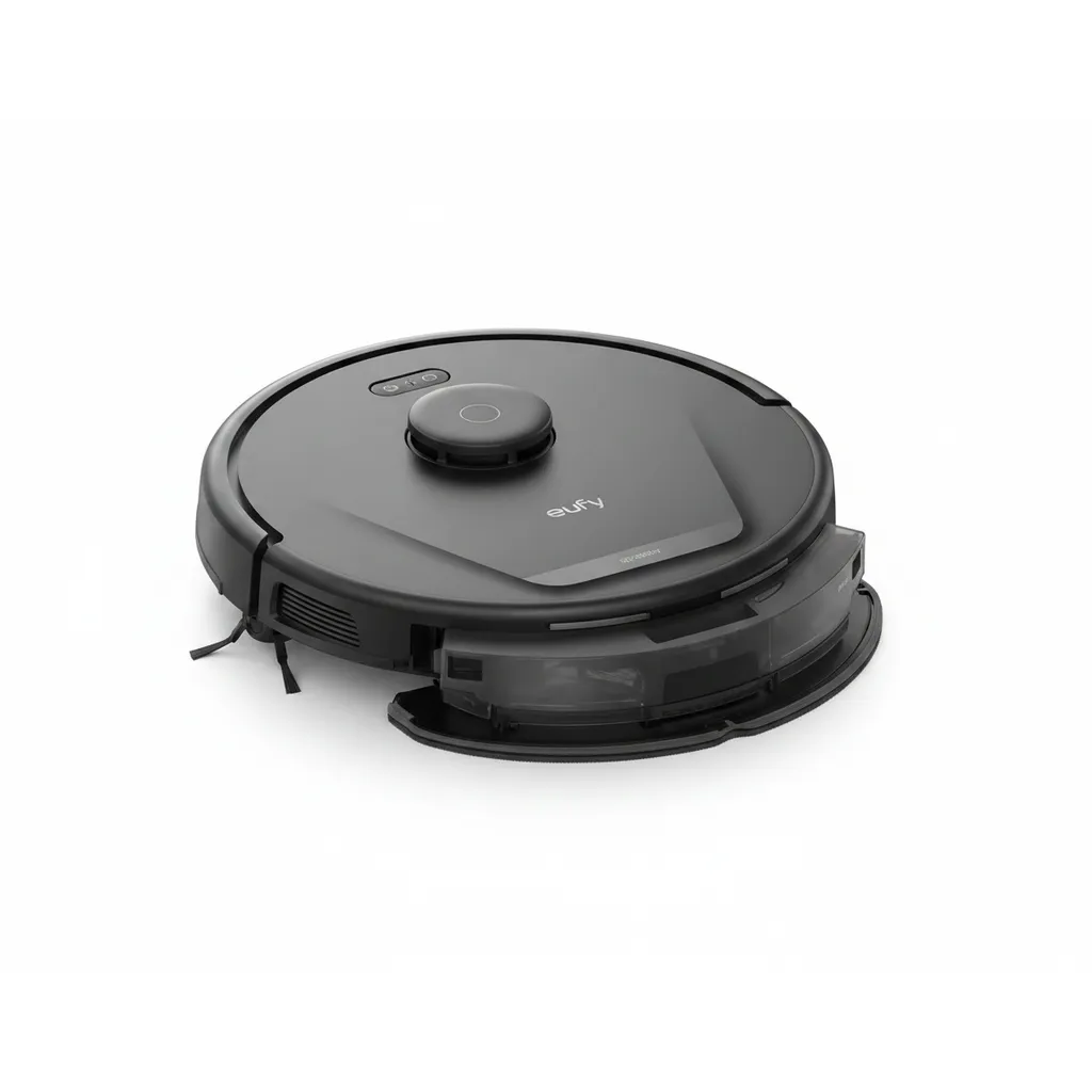 مكنسة وممسحة Anker Eufy Clean L60 Hybrid T2268V11 الروبوتية باللون الأسود، مع نظام ملاحة متقدم.