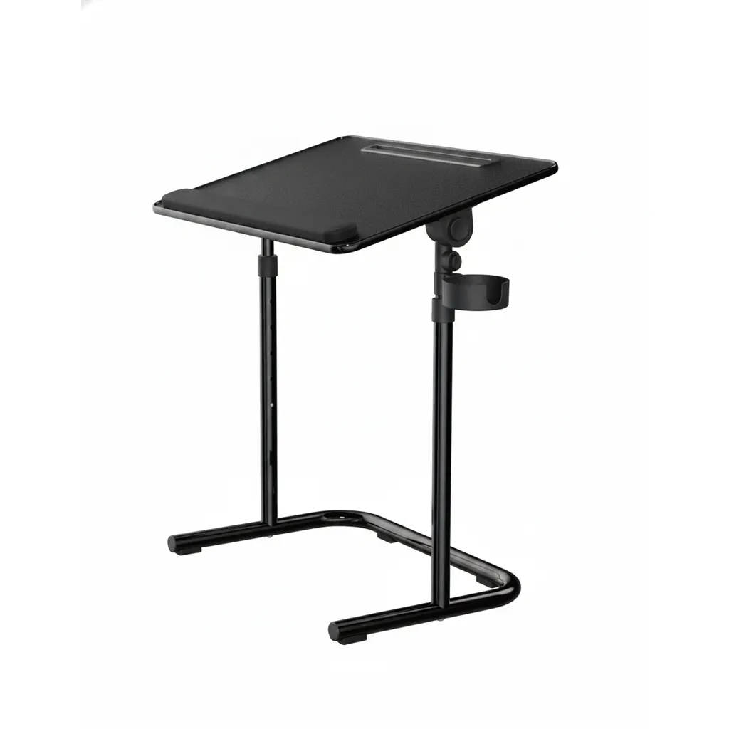مكتب Moxedo Flex Matte قابل لتعديل الارتفاع باللون الأسود، موديل MX-AHD001، يوفر مرونة مريحة للجلوس والوقوف.
