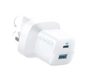 أنكر 323 شاحن 33W (20W USB-C + 12W USB - A) (A2331K21) - أبيض — أبيض