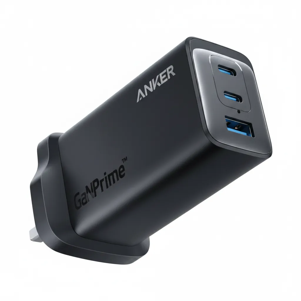 شاحن Anker 737 بقوة 120W A2148211 أسود، شاحن فائق القوة متعدد المنافذ لأجهزة متعددة عالية الطلب.