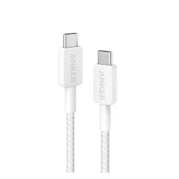 أنكر 322 USB-C إلى USB-C كابل 3FT (A81F5H11) - أسود — أبيض
