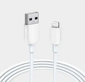 أنكر POWERLINE III USB - A إلى لايتننج CONNECTOR 6FT / 1. 8M (A8813H11) - أسود — أبيض