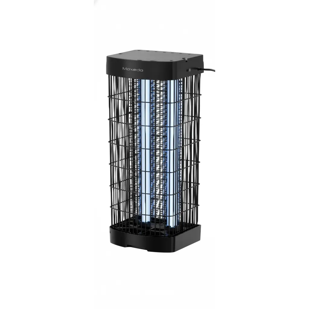 صاعق الحشرات الكهربائي Moxedo 35W طراز MX-EIZ012 باللون الأسود، يتميز بشبكة قوية 35 W للقضاء الفعال على الآفات.