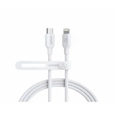 كابل Anker 542 USB-C to لايتننج، بطول 3ft، أبيض، موديل A80B1H21، لأجهزة Apple.