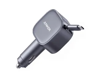 أنكر A2738HA1 نانو سيارة شاحن (75W, USB-C منفذ, BUILT - في RETRACTABLE USB-C كابل)