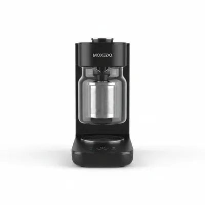 جهاز Moxedo Aeris Steam Tea Brewer MX-STB03 باللون الأسود، للاستخدام في المطبخ المنزلي.