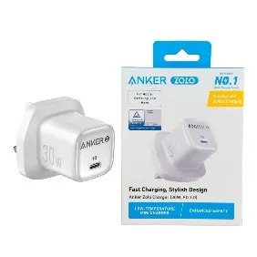 أنكر ZOLO TYPE - C 30W, PD 3. 0 شاحن (A2698K11) - أسود — أبيض