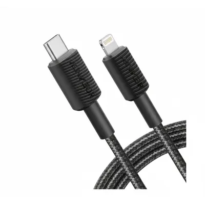 كيبل Anker 322 مجدول USB-C إلى لايتننج باللون الأسود، بطول 10ft، لشحن ونقل بيانات أجهزة Apple.