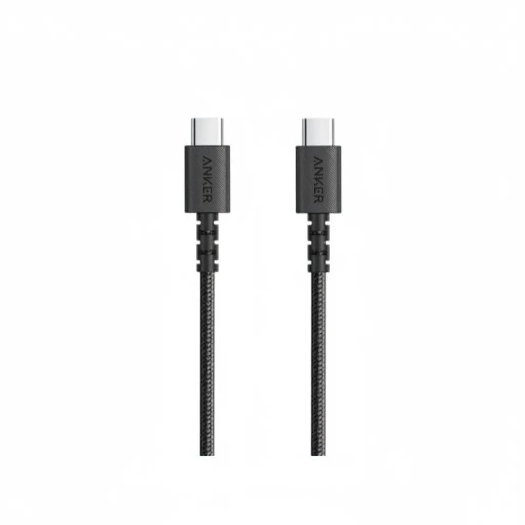 كيبل Anker PowerLine سيليكت+ USB-C إلى USB-C، بطول 6 ft (1.8m)، أسود (A8033H11) للشحن والبيانات.