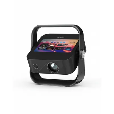 جهاز عرض Moxedo Astra Smart المحمول MX-ASP011 باللون الأسود، يقدم ميزات ذكية وقابلية نقل لترفيه متعدد الاستخدامات.