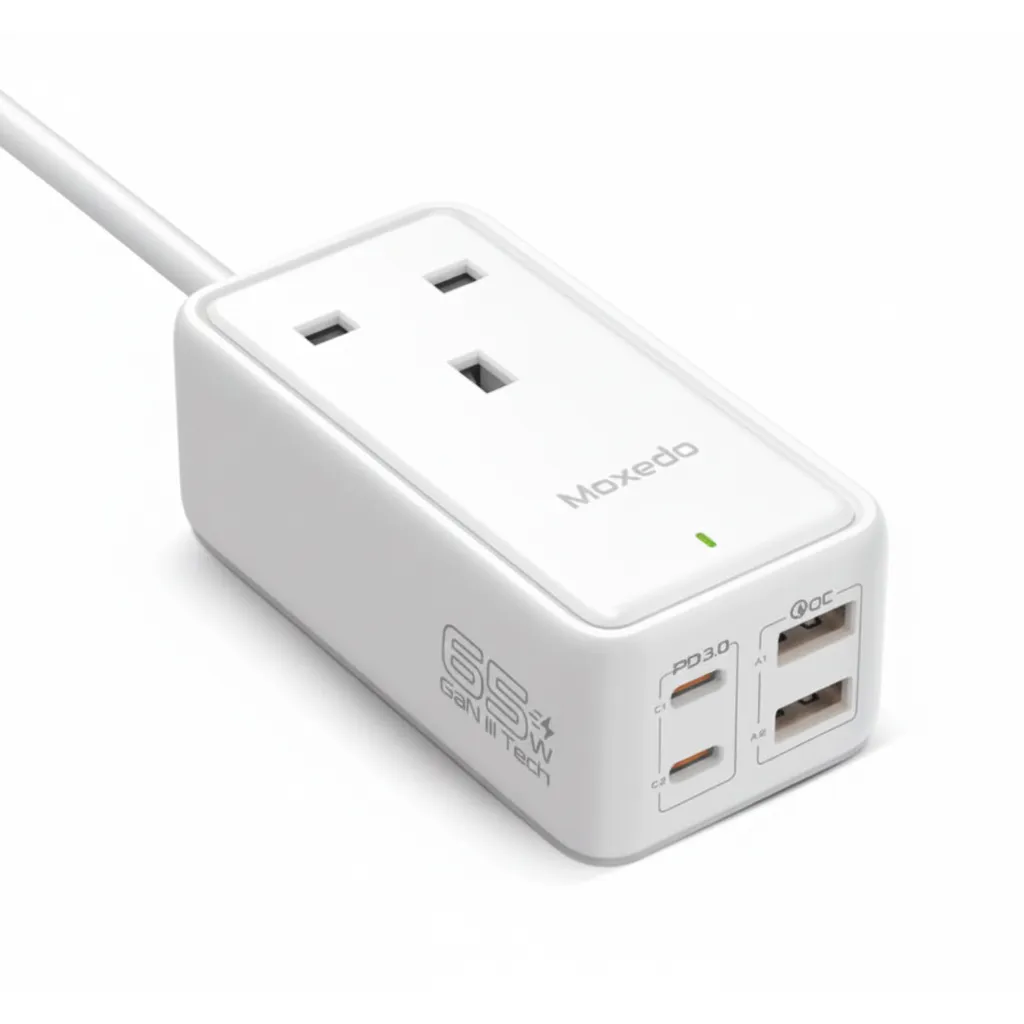 وصلة تمديد Moxedo 65W جان 111 Tech Extension Cord (MX-PSUK034)، توفر طاقة 65W.