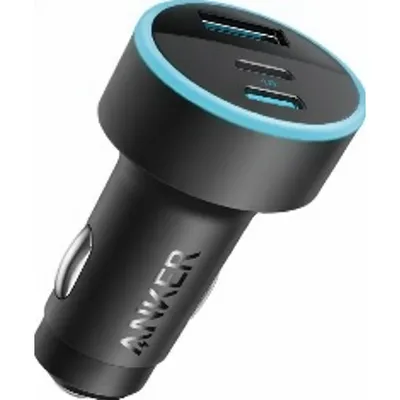 شاحن سيارة Anker 335 بقوة 67W باللون الأسود، موديل A2736H11، لشحن سريع للأجهزة أثناء التنقل.