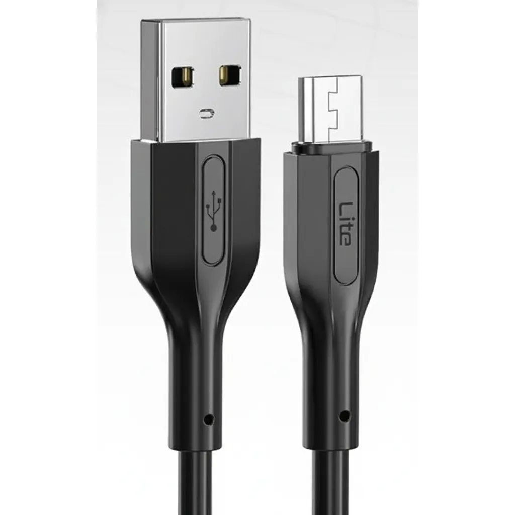 كابل شحن Moxedo لايت USB-A إلى Micro، بطول 3 أمتار، أسود، لشحن الأجهزة ومزامنة البيانات بشكل موثوق.