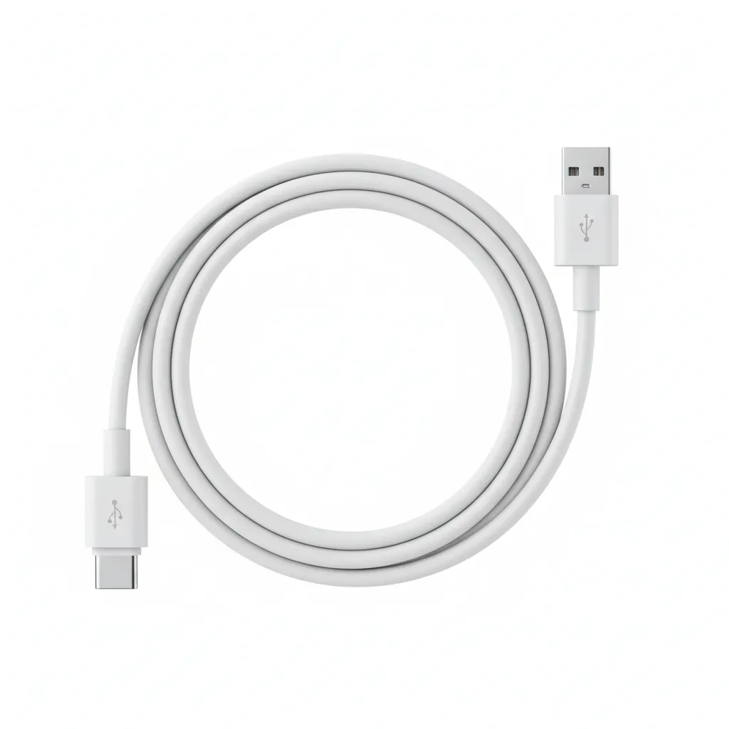 كيبل Anker 322 USB-C إلى USB-C باللون الأبيض، بطول 6ft، للشحن ونقل البيانات.