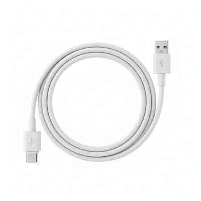 كيبل Anker 322 USB-C إلى USB-C باللون الأبيض، بطول 6ft، للشحن ونقل البيانات.