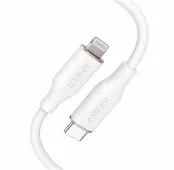 أنكر POWERLINE III فلو USB-C كابل مع لايتننج CONNECTOR 6FT (A8663H11) - أسود — أبيض