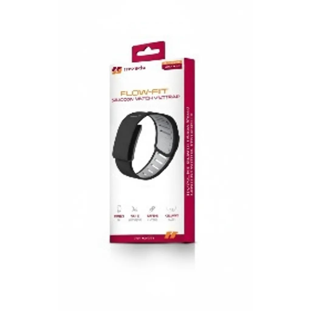 حزام Moxedo فلو-Fit Silicone باللون الأسود الرمادي (MX-FF013-BG)، متوافق مع WHOOP 4.0، متين ومقاوم للماء.