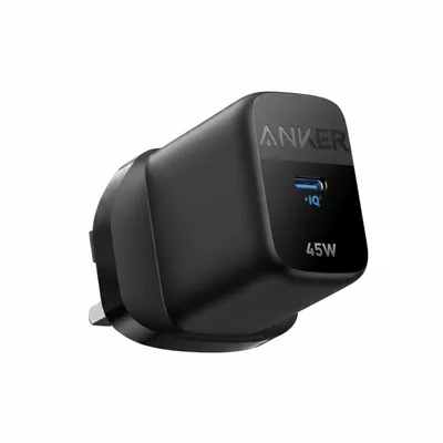 شاحن Anker 313 Ace 2 45W A2643K11 أسود، شاحن حائط قوي لأجهزة اللابتوب والأجهزة اللوحية.