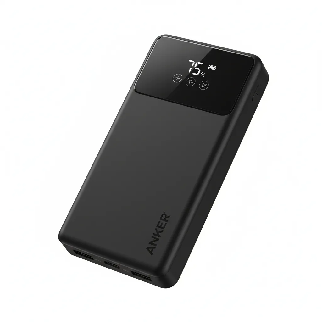 بنك الطاقة Anker باور كور Essential 20000 PD باللون الأسود، موديل A1287H11، للشحن السريع.