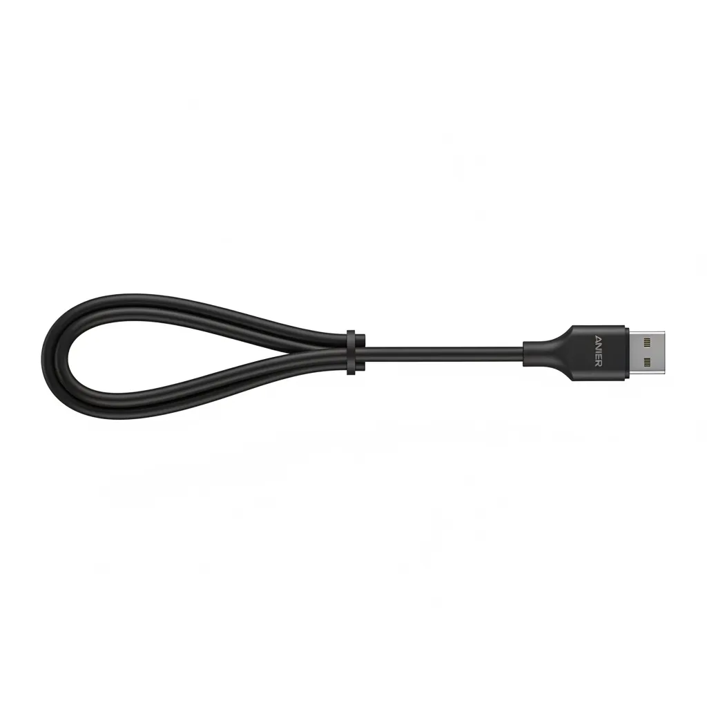 كيبل Anker 322 USB-C إلى USB-C باللون الأسود، بطول 6ft، للشحن ونقل البيانات.