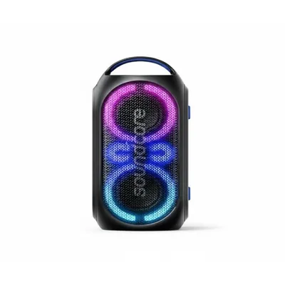 مكبر صوت Anker Soundcore Rave Party 2 A3399H11 محمول بتقنية Bluetooth باللون الأسود مع عرض إضاءة ديناميكي.