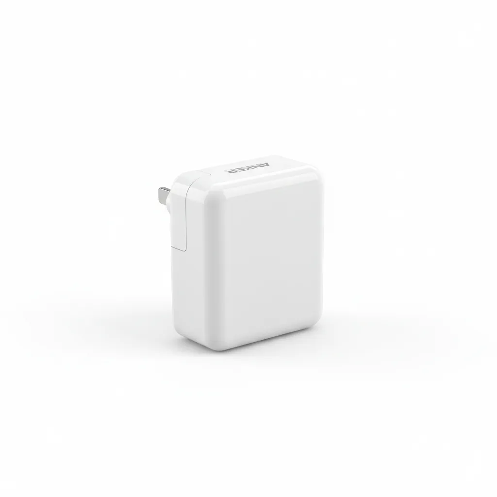شاحن Anker PowerPort Atom III بمنفذين 60W موديل A2322K21 باللون الأبيض.