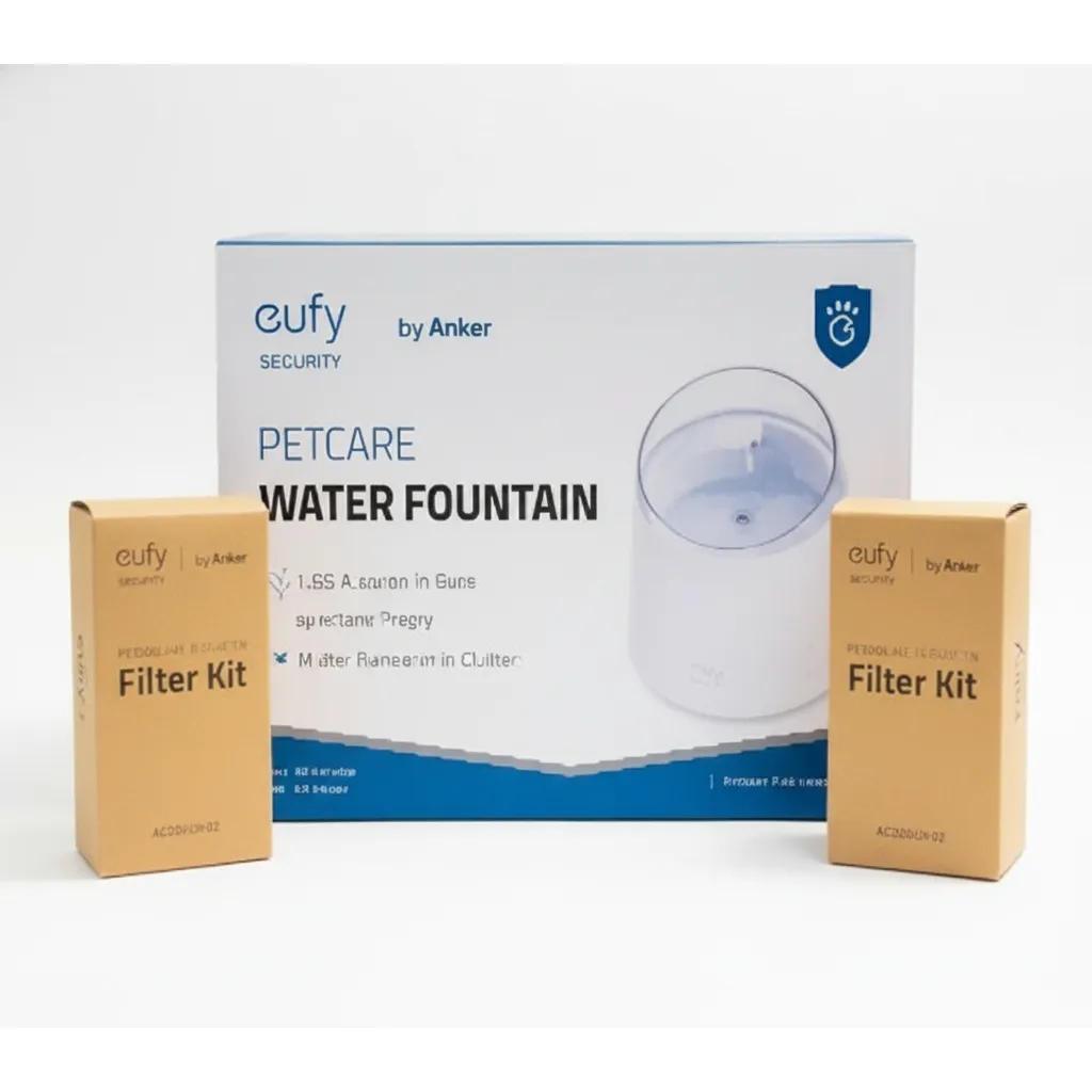 طقم فلاتر نافورة ماء Anker Eufy Petcare (T72301N1) لماء شرب نظيف للحيوانات الأليفة.