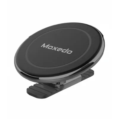 حامل هاتف Moxedo Universal Magnetic Stick On MX-CM055 باللون الأسود، مع لاصق قوي وقبضة مغناطيسية للهاتف.