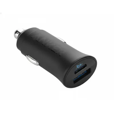 شاحن سيارة Anker بقوة 30W مع منفذين وكابلين باللون الأسود، موديل B2741H11.