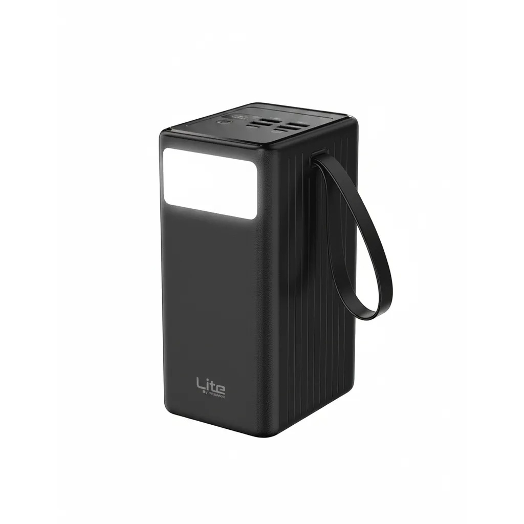 محطة الطاقة الصغيرة Moxedo لايت ML-PB021، سعة 50,000 mAh، بقدرة 20W، باللون الأسود، لشحن الأجهزة لفترة طويلة.