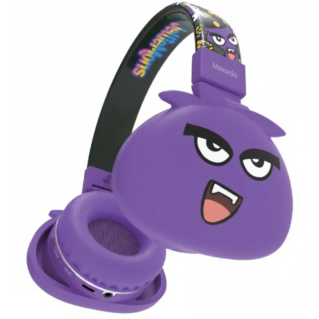 سماعات رأس Moxedo Junior Koda MX-WH015 لاسلكية فوق الأذن باللون البنفسجي للأطفال.