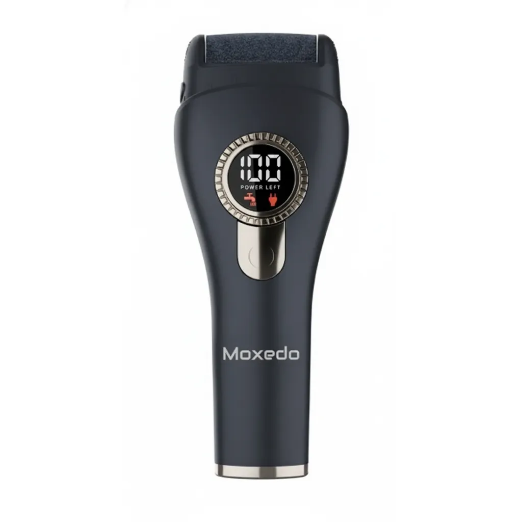 مزيل الجلد الميت الكهربائي Moxedo Smooth Step MX-CR017 باللون الأسود، لتقشير لطيف للقدمين.