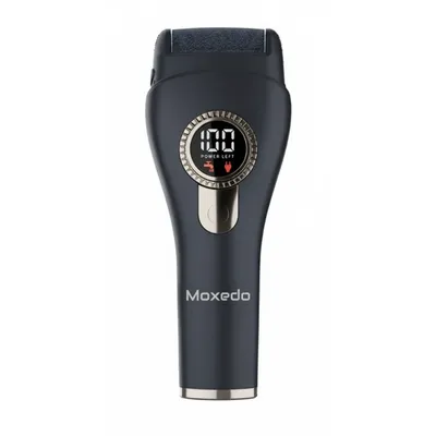 مزيل الجلد الميت الكهربائي Moxedo Smooth Step MX-CR017 باللون الأسود، لتقشير لطيف للقدمين.