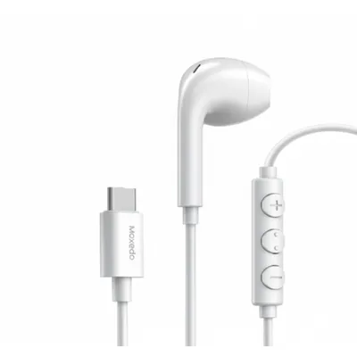 سماعة أذن Moxedo Mono Stereo USB-C MX-STE013 باللون الأسود للأجهزة المتوافقة مع USB-C.