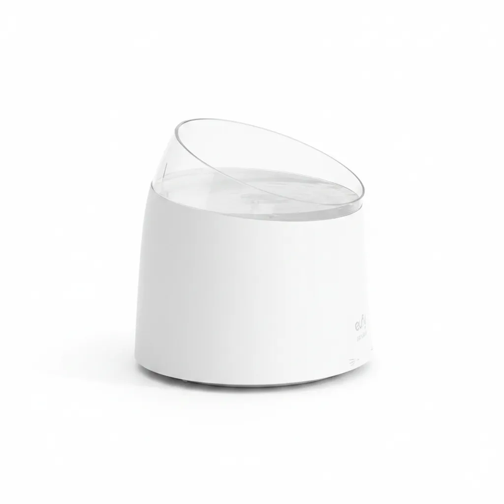 نافورة ماء Anker Eufy Petcare (T7220K21) باللون الأبيض، توفر ماء شرب مفلتر للحيوانات الأليفة.