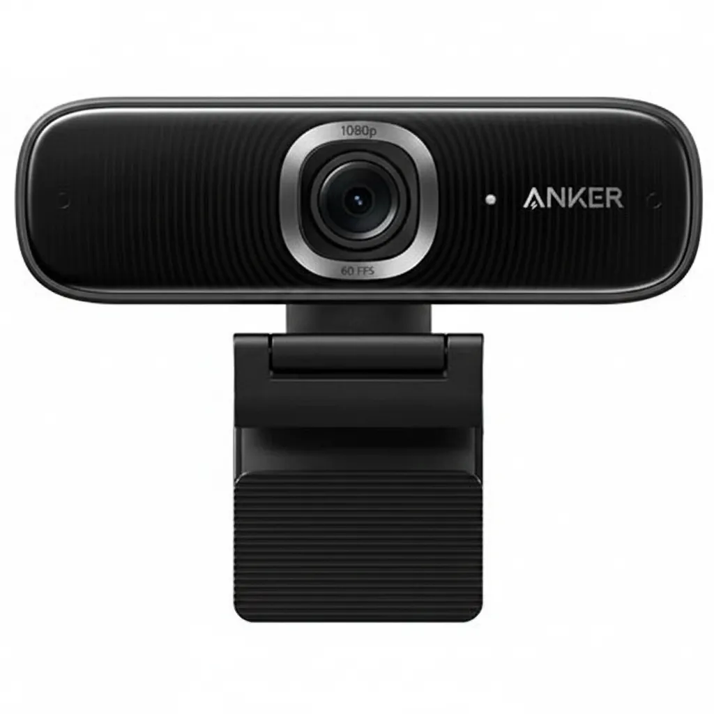 كاميرا ويب Anker باور كونف لمؤتمرات الفيديو C300 A3361Z11 باللون الأسود، تتميز بتحديد الإطار بالذكاء الاصطناعي للاجتماعات الاحترافية.