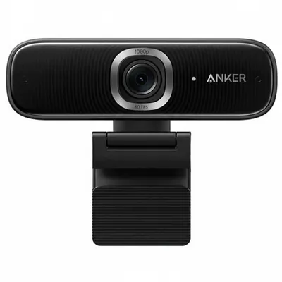 كاميرا ويب Anker باور كونف لمؤتمرات الفيديو C300 A3361Z11 باللون الأسود، تتميز بتحديد الإطار بالذكاء الاصطناعي للاجتماعات الاحترافية.