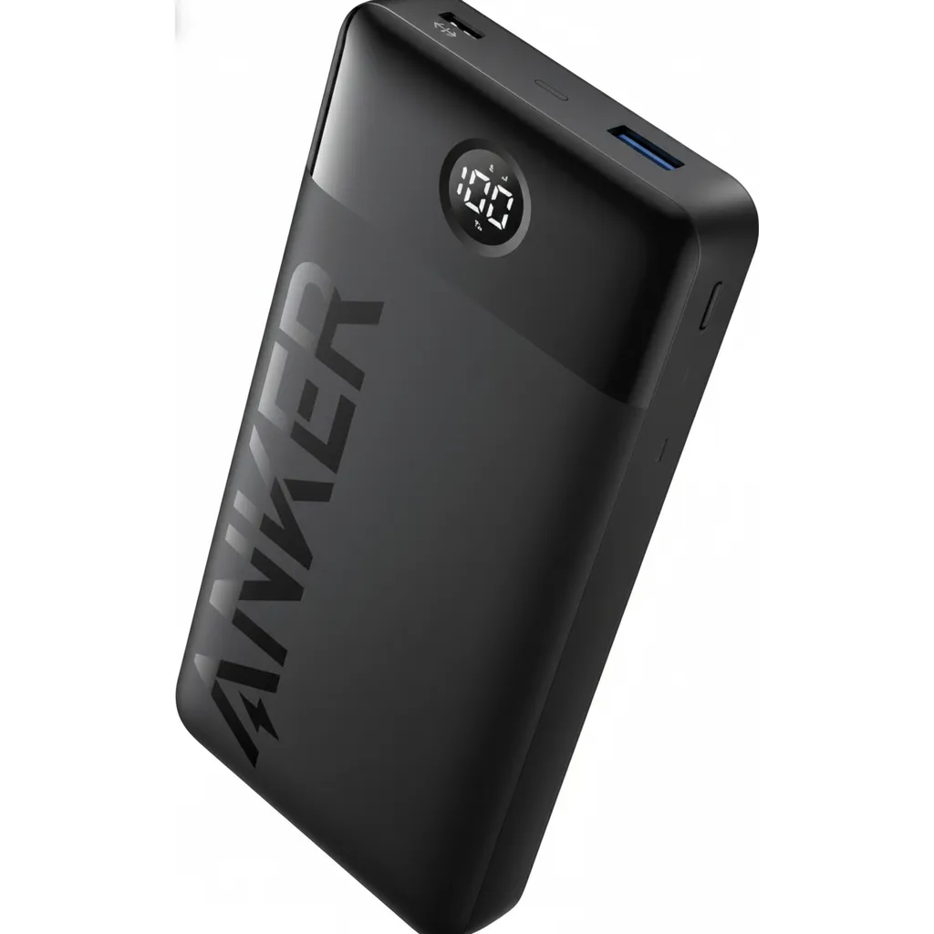 بنك طاقة Anker باور كور Essential بسعة 20,000 mAh باللون الأسود (A1268013).