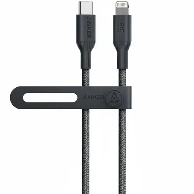 كابل Anker 542 USB-C to لايتننج، بطول 3ft، أسود، موديل A80B1H11، لأجهزة Apple.