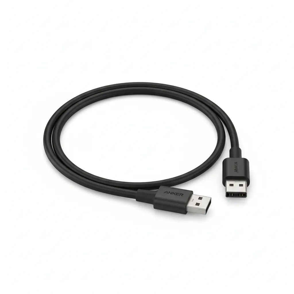 كيبل Anker 322 USB-C إلى USB-C باللون الأسود، بطول 3ft، للشحن ونقل البيانات.