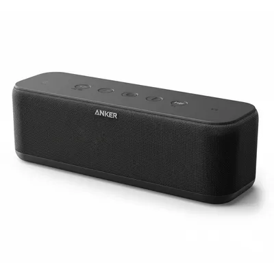 مكبر صوت Anker Soundcore Boost محمول Bluetooth موديل A3145013 باللون الأسود، مع صوت جهير معزز.